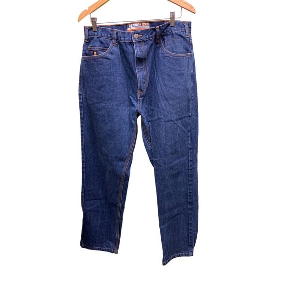 Berne FR Flame Resistant 36 x 34 Relaxed Fit Blue Jeans Denim - Picture 1 of 10